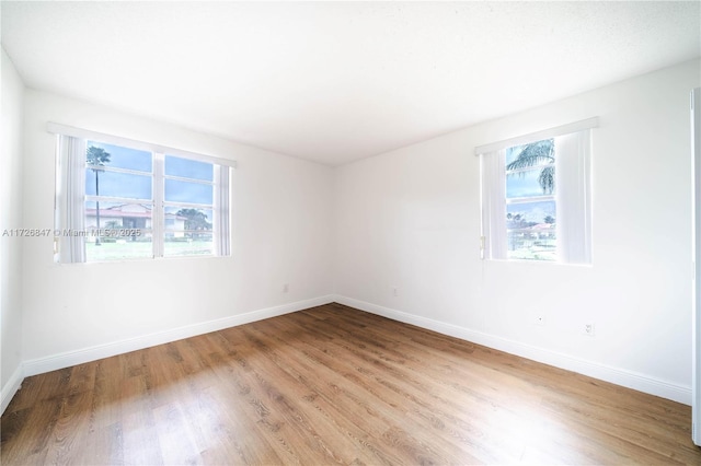 empty room featuring light wood-type flooring