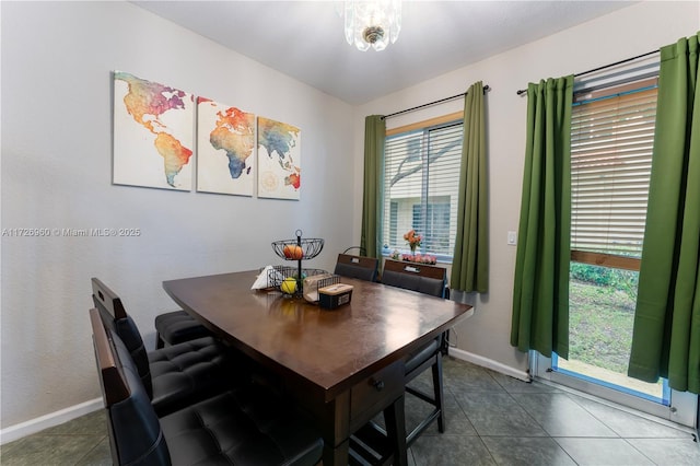 view of tiled dining room