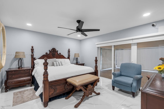 bedroom with ceiling fan