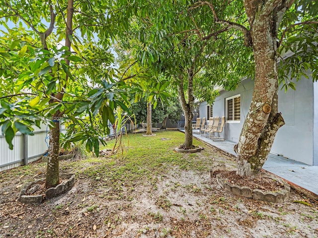 view of yard with a patio area