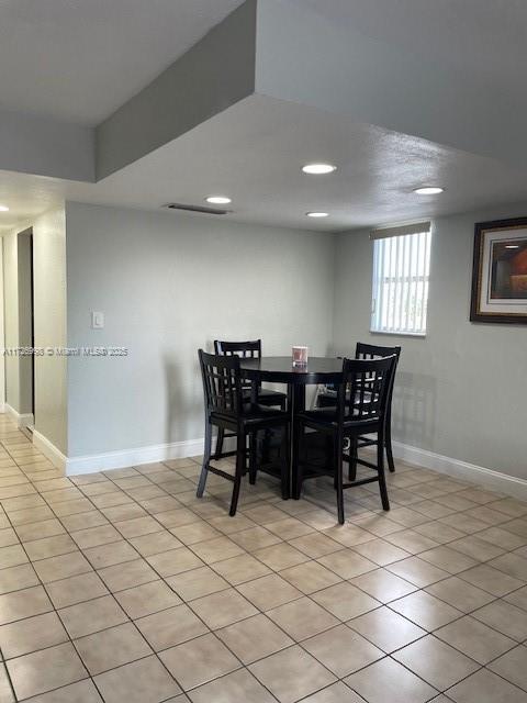 view of tiled dining room