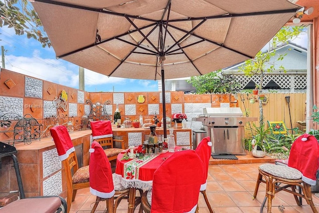 view of patio / terrace with a grill