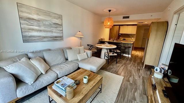 living room featuring hardwood / wood-style floors