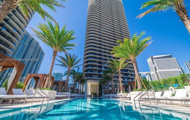 view of pool with a patio area