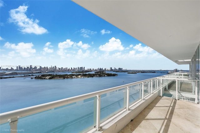 balcony with a water view