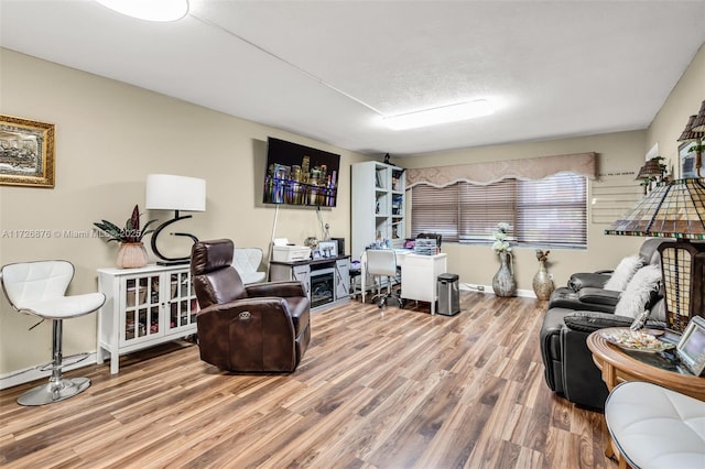 living room featuring hardwood / wood-style flooring