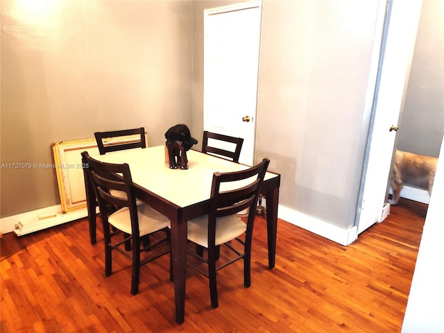 dining room with wood-type flooring