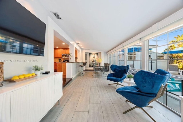 interior space with lofted ceiling