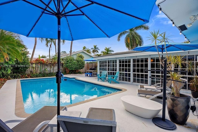 view of pool with a patio