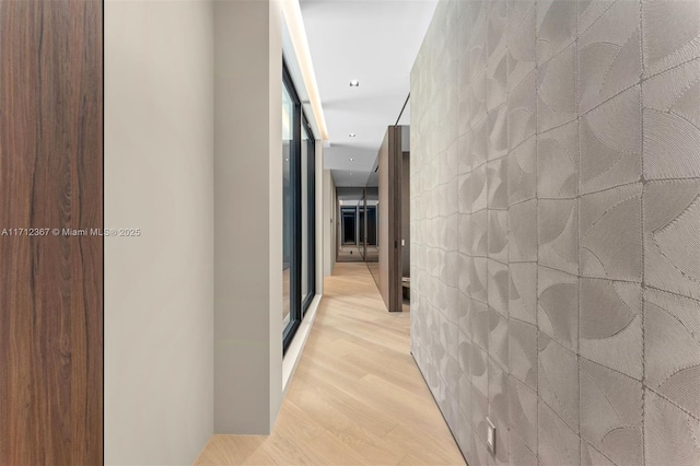 hallway featuring light wood-type flooring