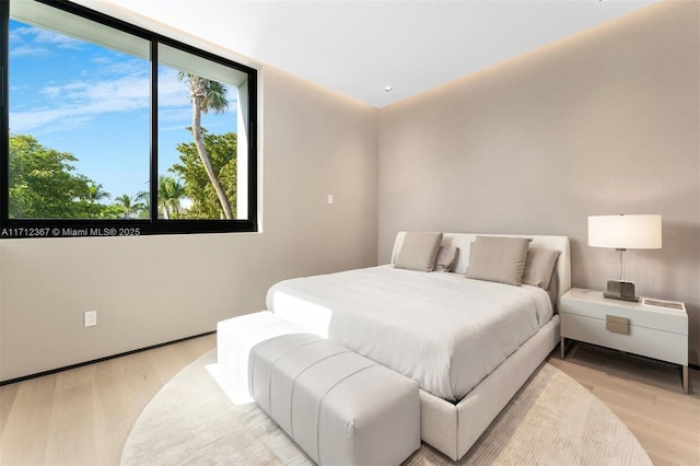 bedroom featuring light hardwood / wood-style flooring