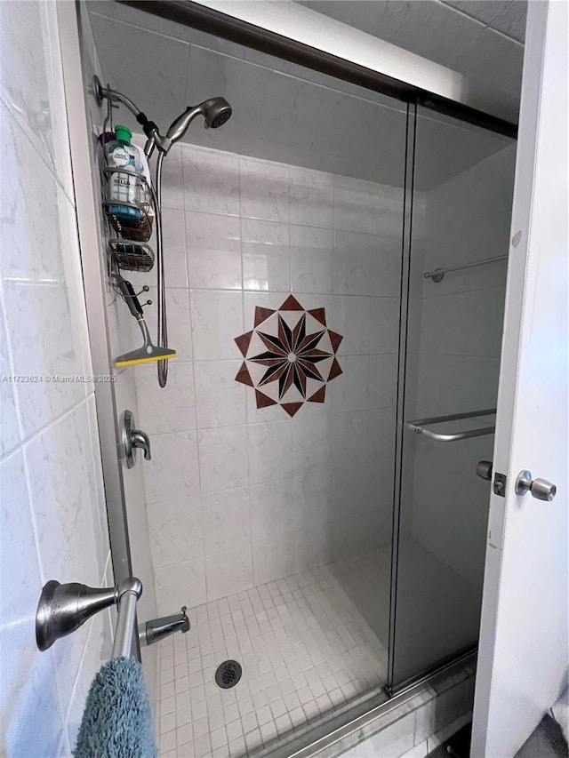 bathroom featuring walk in shower