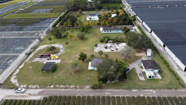 bird's eye view with a rural view