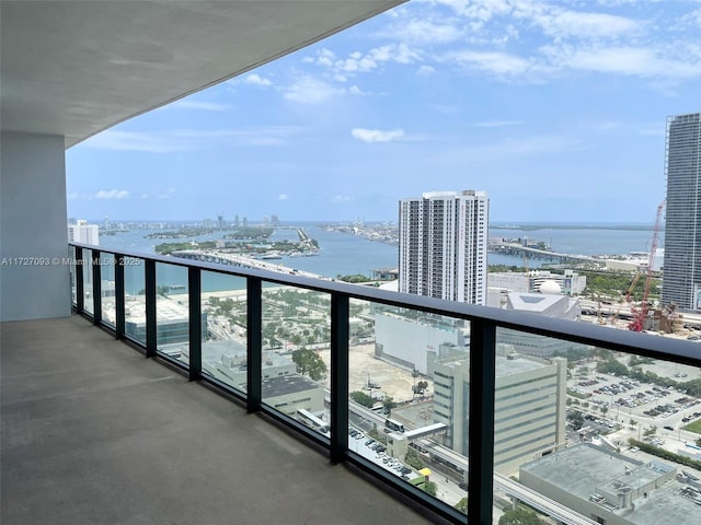 balcony with a water view