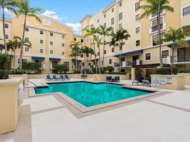 view of pool with a patio