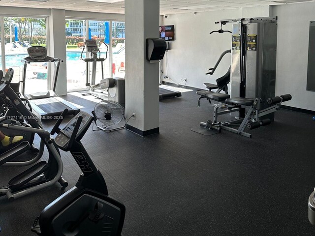 3300 NE 36th St Unit 605, Fort Lauderdale, FL 33308 - gym with plenty of natural light and baseboards