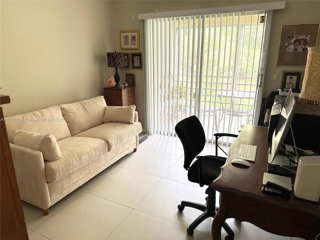 office space featuring light tile patterned floors