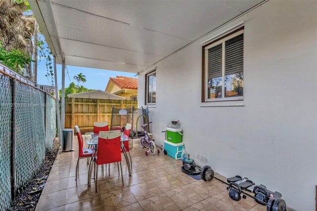 view of patio / terrace featuring central AC unit