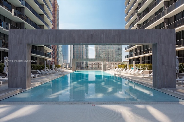 view of pool with a patio