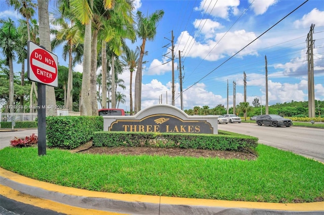 view of community sign