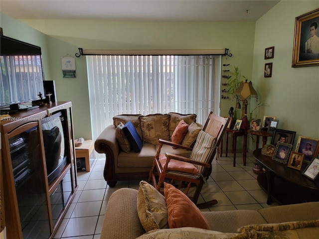 view of tiled living room