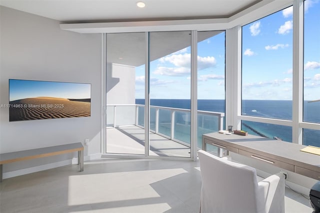 100 S Pointe Dr Unit 3203, Miami Beach, FL 33139 - sunroom / solarium featuring a water view