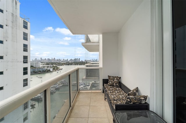 balcony with a water view