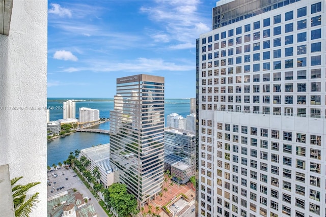 view of city featuring a water view