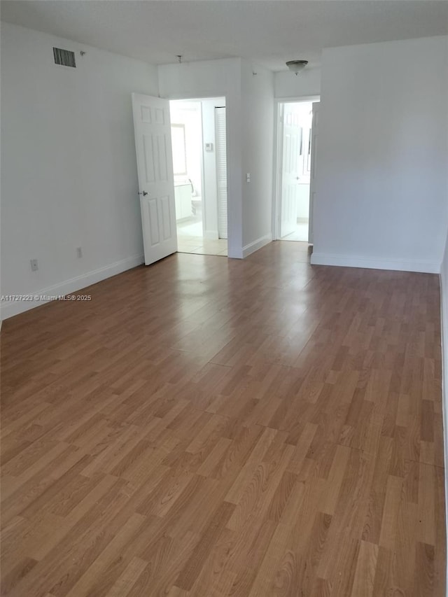 empty room featuring light wood-type flooring