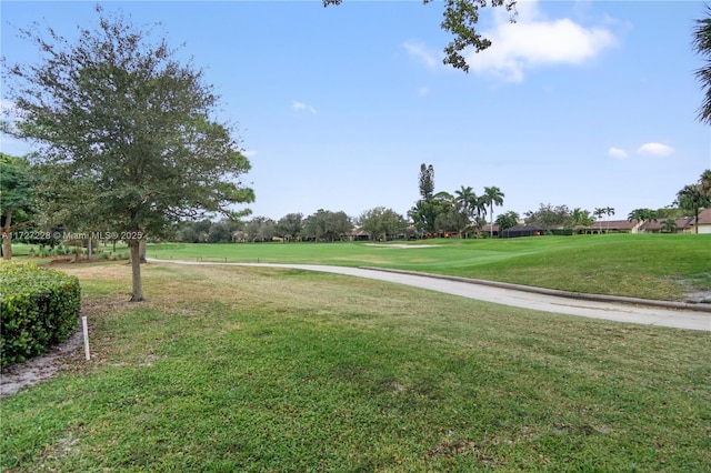 view of home's community with a yard