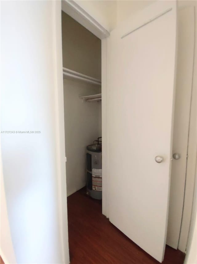 closet featuring electric water heater