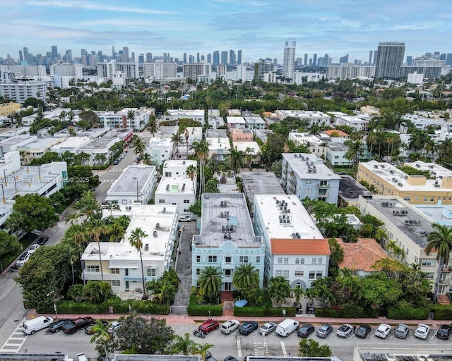 aerial view with a city view