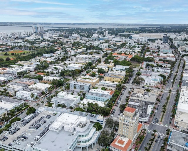 drone / aerial view with a view of city