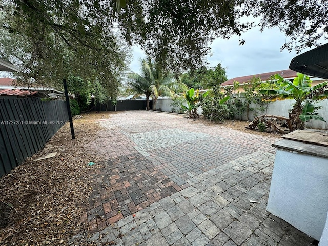 view of yard with a patio area