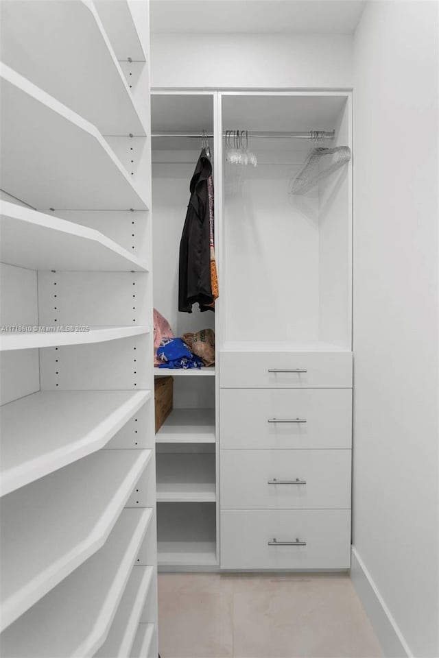 view of walk in closet