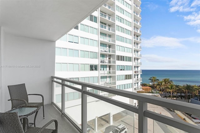 balcony with a water view