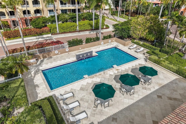 view of pool with a patio area