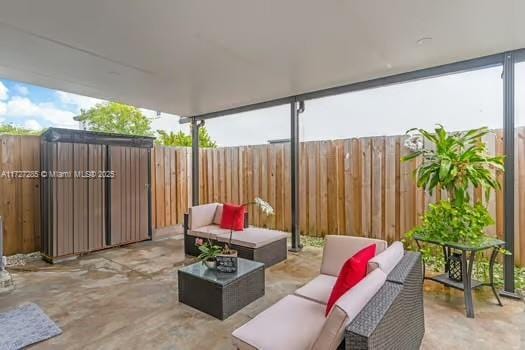 view of patio featuring outdoor lounge area