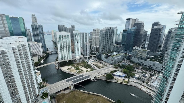 view of city with a water view