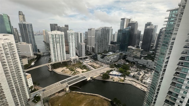 property's view of city with a water view