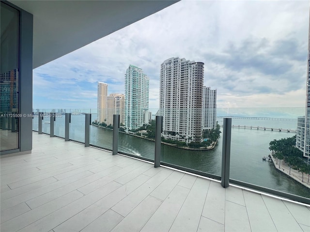 balcony with a water view