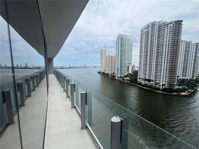 balcony with a water view