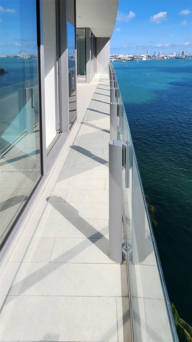 balcony with a water view