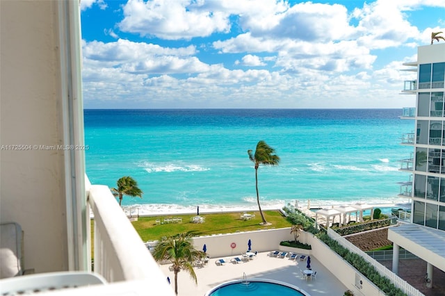 water view with a beach view