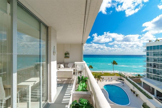 balcony with a water view