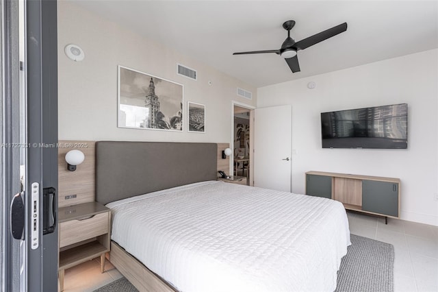 bedroom featuring ceiling fan