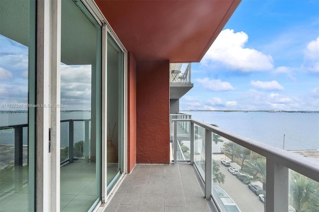 balcony with a water view