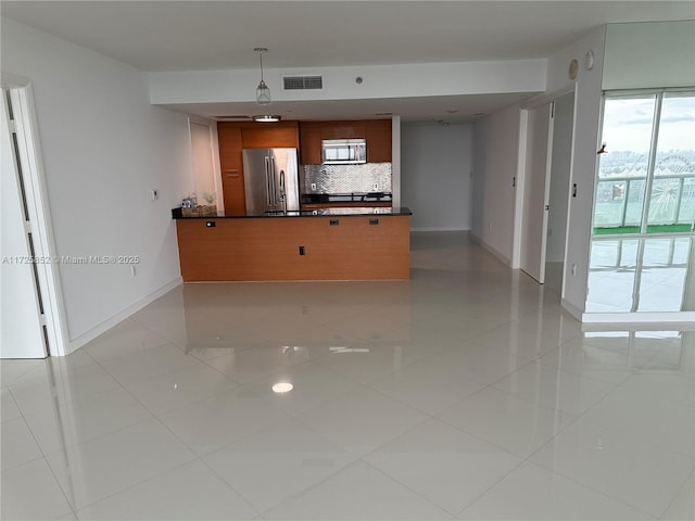 50 Biscayne Blvd Unit 1902, Miami, FL 33132 - unfurnished living room with baseboards, light tile patterned floors, and a sink