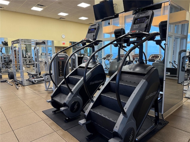 50 Biscayne Blvd Unit 1902, Miami, FL 33132 - workout area with a paneled ceiling