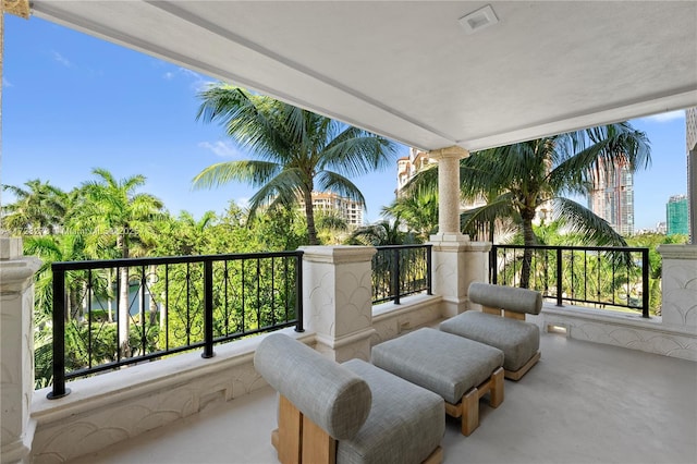 view of patio / terrace with a balcony